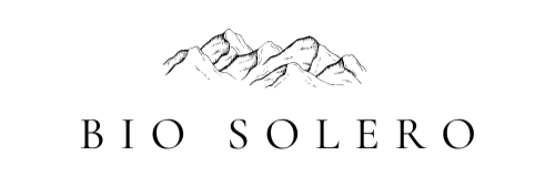 Logo of BIO SOLERO with mountain design on a white background